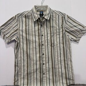 Kuhl Suncel Short Sleeve Button Striped Size Small